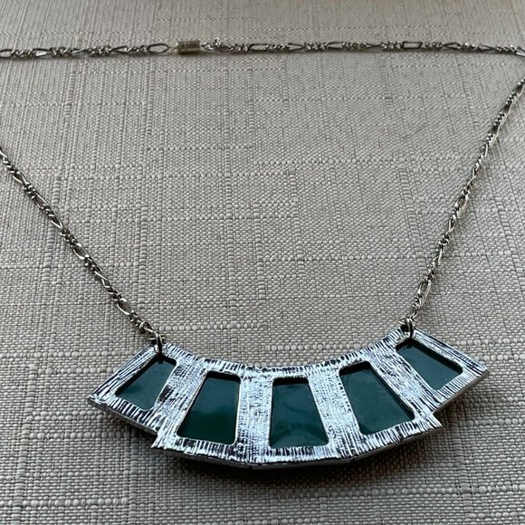 Necklace Women Fashion Jewelry Green Faux Stone Pendant Statement Neckalce - Picture 10 of 11